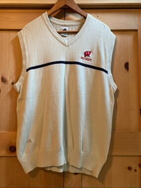 Vintage adidas V-neck Hockey Wisconsin Badger Sweater Vest